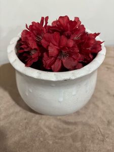 White Ceramic Flower Pot (without flowers)