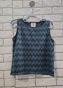 Oltre Zigzag Multi-Colored Sleeveless Top