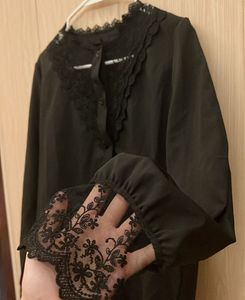 Elegant Black Lace Detail Top