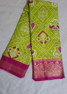 Green &amp; Pink Saree