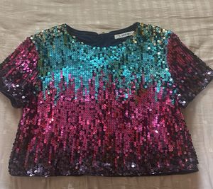 Sparkly Sequin Ombre Crop Top