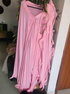 Elegant Pink Embellished One Minute Saree