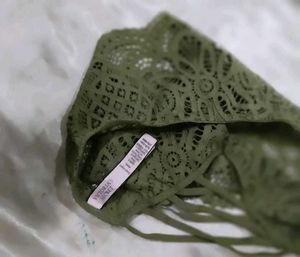 Lace Briefs - Olive Green