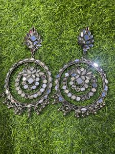 Mirror Work Jhumka Earrings