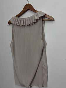 Elegant Pleated Ruffled V-Neck Top