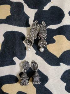 antique peacock jhumkas set of 2