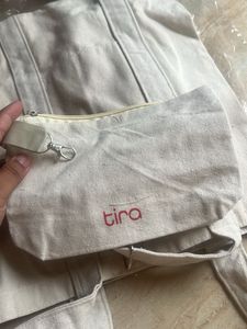 newTira jute Casual 'Love' Tote Bag with pouch