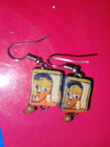 Terracotta Hand-Painted Earrings