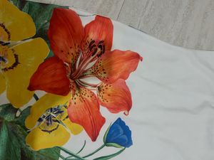 Strapless Floral Print Dress