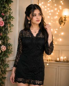Elegant Black Lace Dress