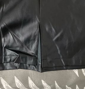 Black Faux Leather Mini Skirt