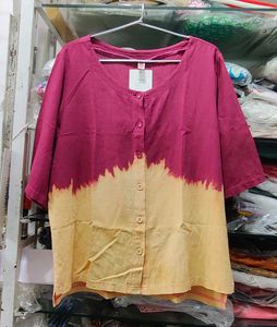 Stylish Tie-Dye Button-Up Top