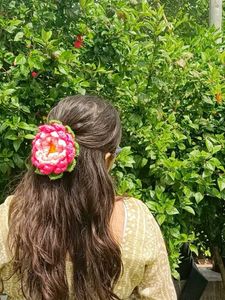 Handmade Crochet Flower Hair Clip