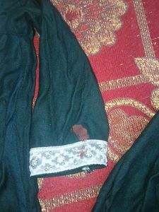 Stylish Black Kurta Set with White Embroidery
