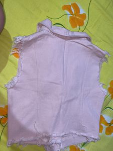 Baby Pink Denim Jacket  New Not Used Even Once