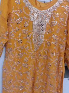 Embroidered Yellow Kurta