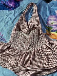 Chic Gingham Halter Neck Top