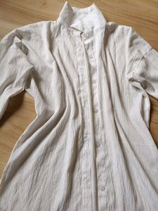 combo Crushed Fabric Long Sleeve Shirt