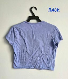 H&amp;M Blue Menorca Graphic T-Shirt Crop top