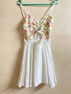 Floral Print Cutout Mini Dress