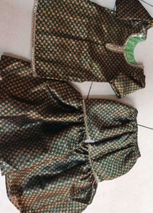 Green &amp; Gold Ethnic Dress