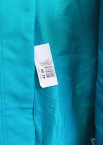blue leather Bomber Jacket