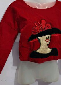 Chic Red Embroidered top