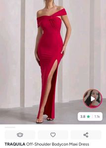 Stunning Red Off-Shoulder Evening Gown