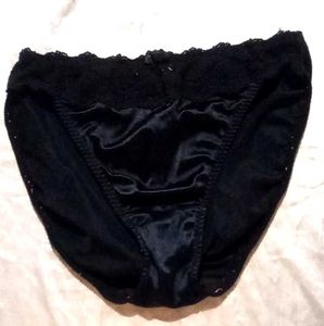 Elegant Black Satin Bikini Briefs