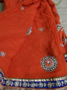 Heavy Saree Dark + Light Saffron/ Orange Colour
