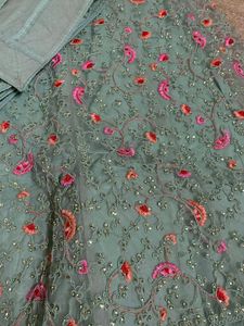 floral green lehanga