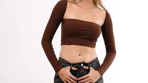 Brand New Brown tube top with long sleeves