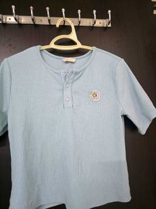 Blue Ribbed Daisy Top Dressberry