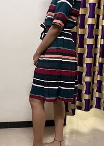 Mini Dress with Multi Colour stripes
