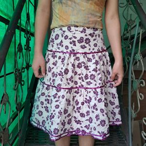 Floral Tiered Mini Skirt