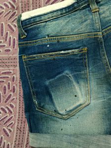 Distressed Denim Shorts