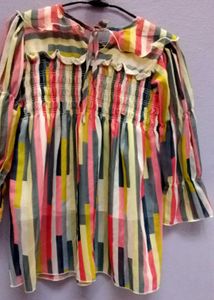 Colorful Striped Smocked Kurta