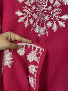 Jaipur Fabrics Embroidered Pink Kurta