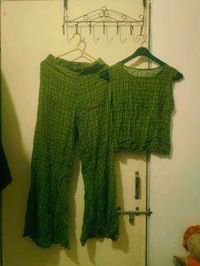 sale ..3-Piece Ethnic Jacket, Crop Top &amp; Palazzo S