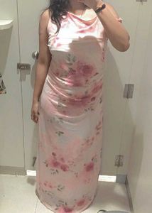 Elegant Pink Floral Dress 🩷