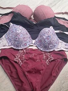 combo Of Four Imported Fabric Bra N Panty