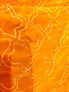 Orange Embroidered Saree( pure chiffon)✨