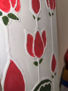 Hand-Painted (Lipan/Mirror)Lotus Wood Decor