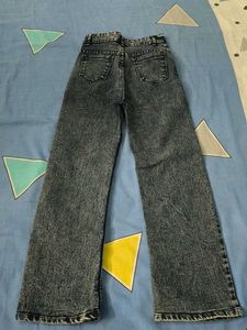 Washed Blue Wide Leg Jeans