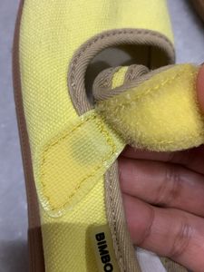 Yellow Canvas Mary Jane Shoes