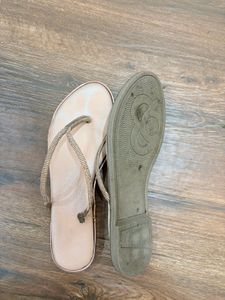Sparkly Rose Gold Flip Flops