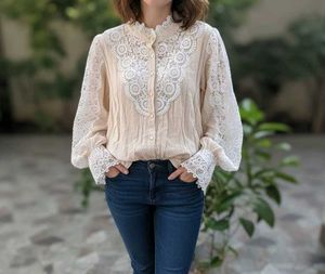 Elegant Lace Detail Blouse