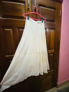 Cream Tiered Maxi Skirt
