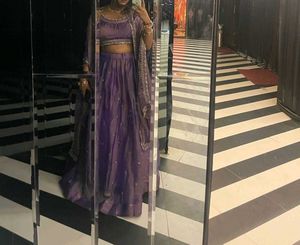 Tissue Lehenga with stiched blouse