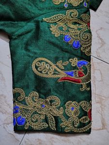 Emerald Green Embroidered Blouse